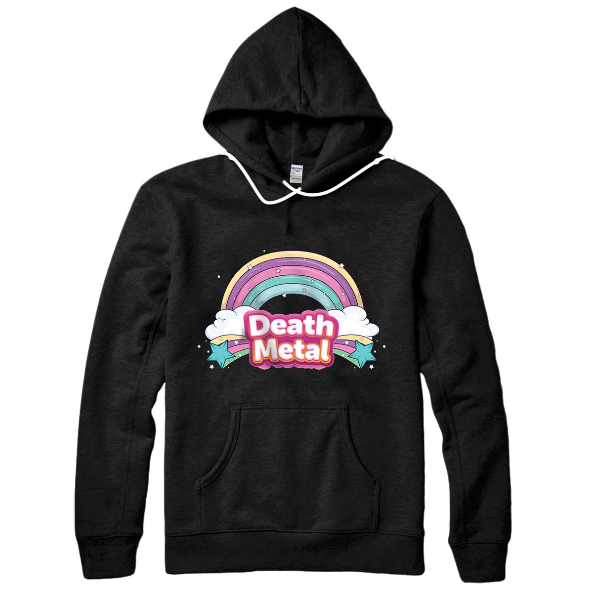 Death Metal Funny Cute Rainbow Rocker Band Gift Pullover Hoodie