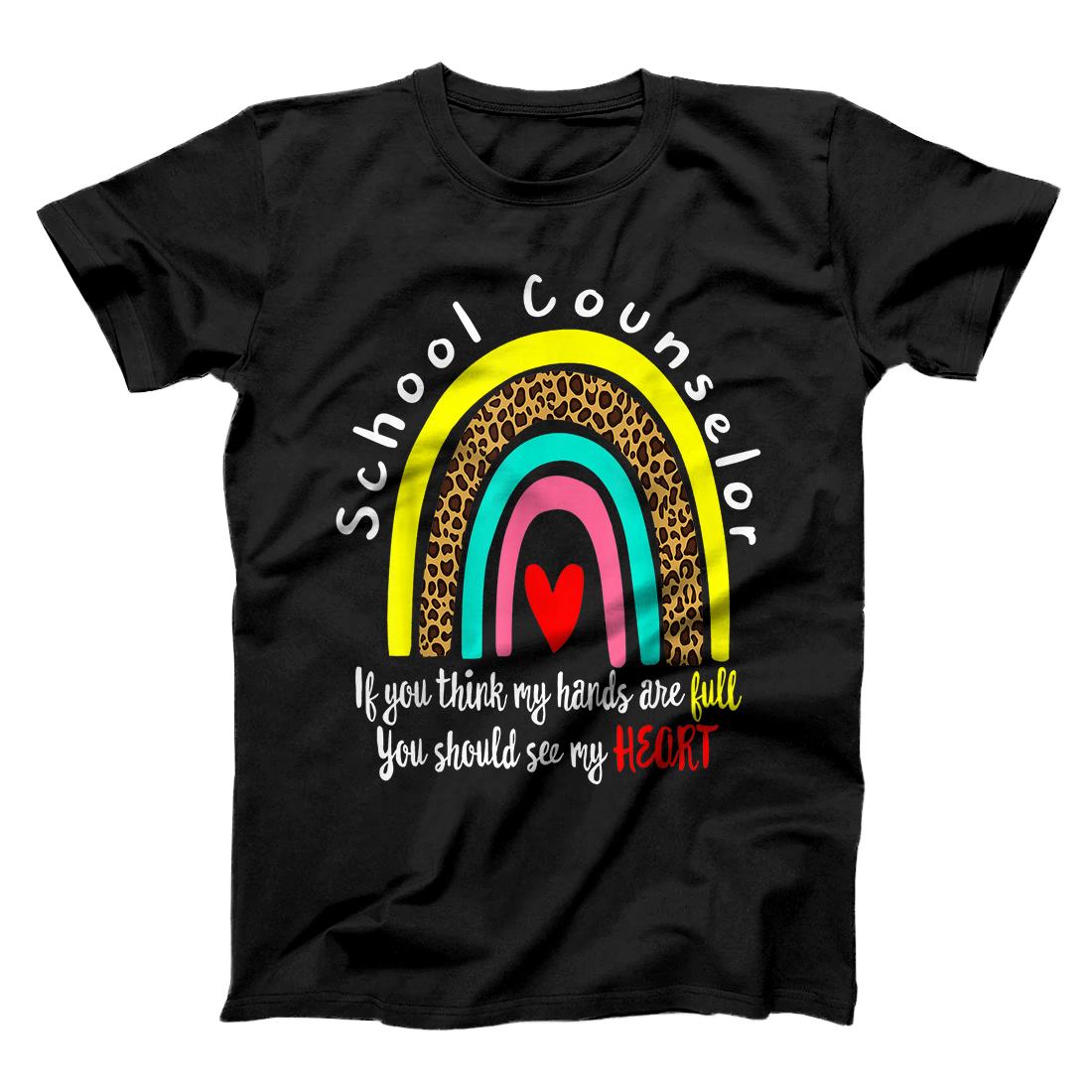 Personalized School Counselor Week Leopard Rainbow Should See My Heart T-Shirt