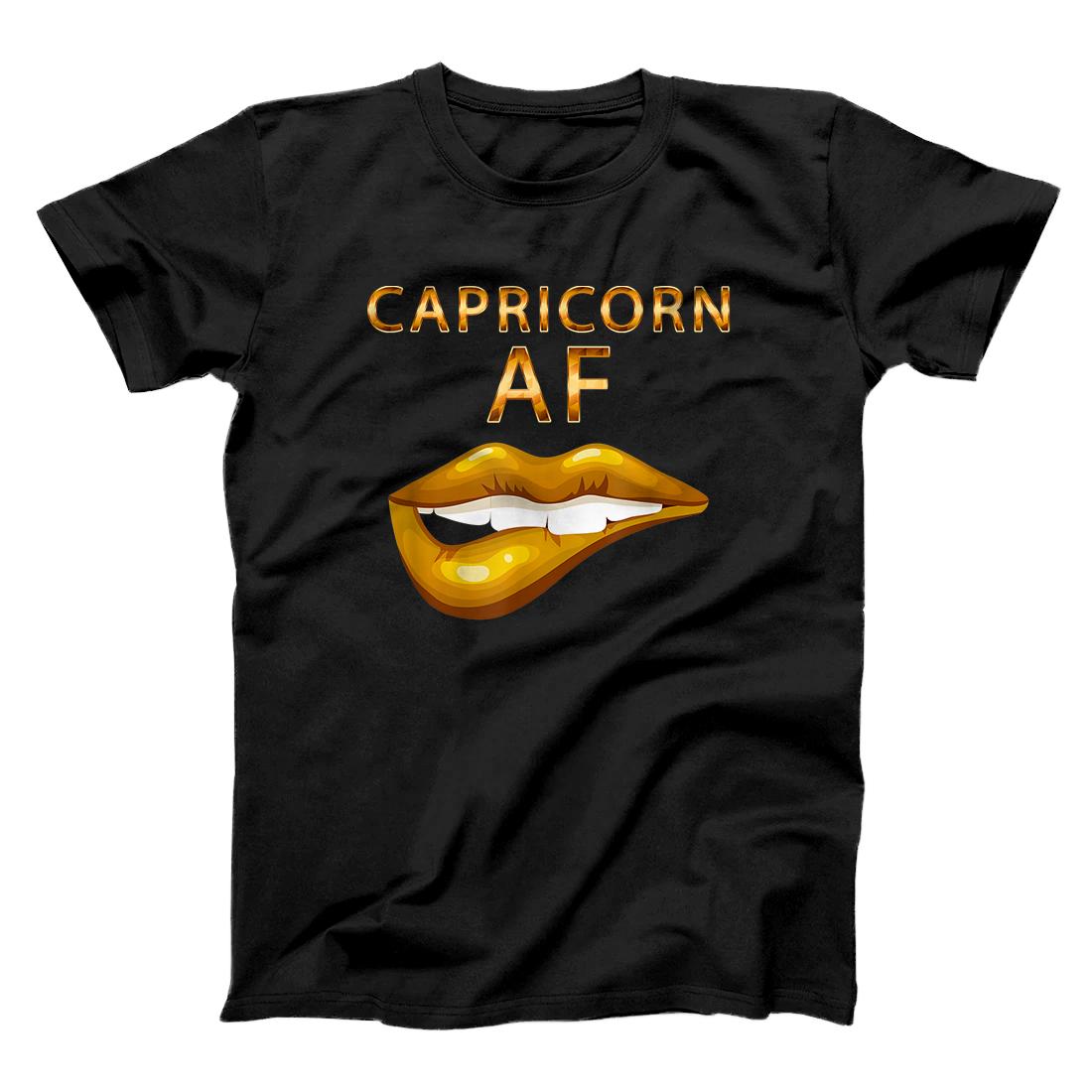 Personalized Capricorn Af Gold Sexy Lip Birthday Gift T-Shirt