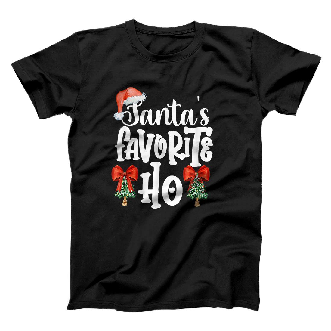 Personalized Cute Santa's Favorite Ho Christmas Pajama Top TShirts Women T-Shirt