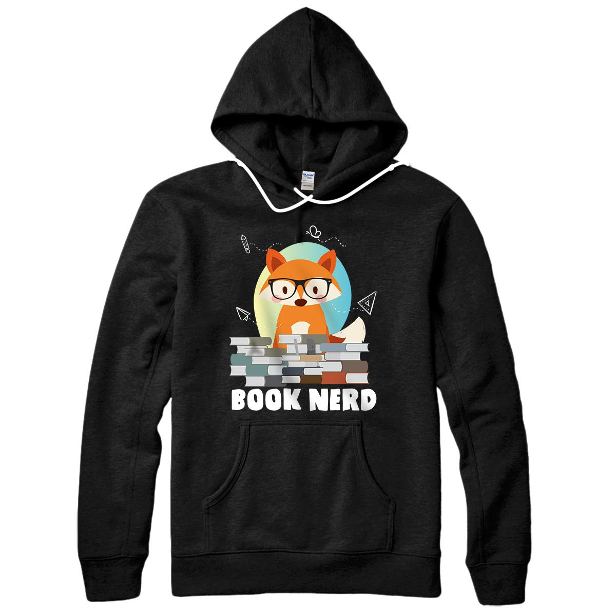 Cute Fox Book Nerd Gift | Book Reading Pullover Hoodie