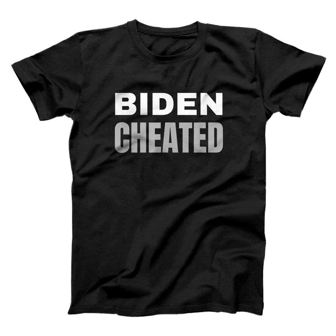 Personalized Biden Cheated - Biden Not My President Trump Anti Joe Biden T-Shirt