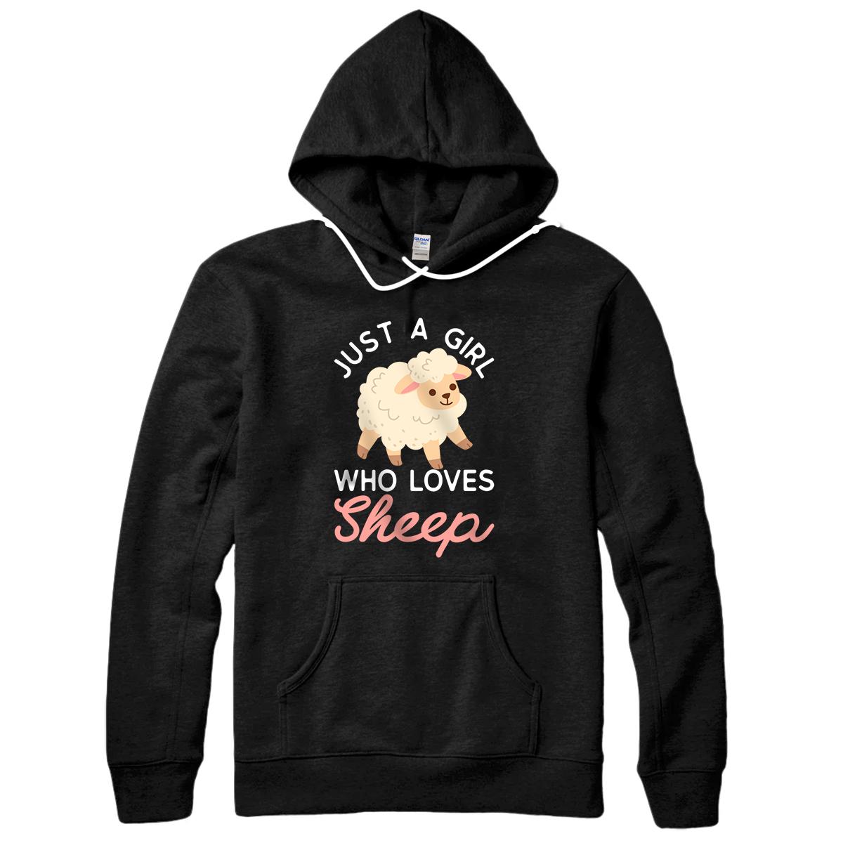 Just a girl who loves Sheep Cute Sheep Design Pullover Hoodie