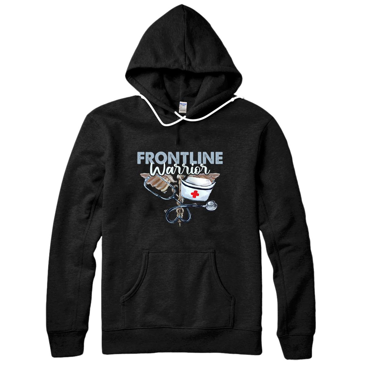 Frontline Warrior Nurse - Proud CNA Healthcare Worker Gift Pullover Hoodie