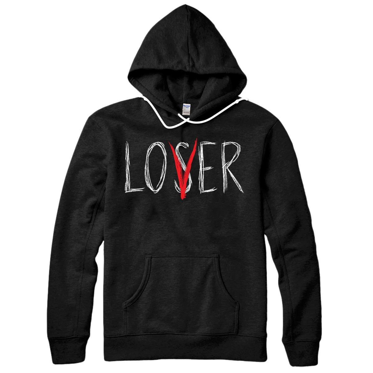 Loser Lover Shirt Horror Novelty Scary Movie | Loser Lover Pullover Hoodie