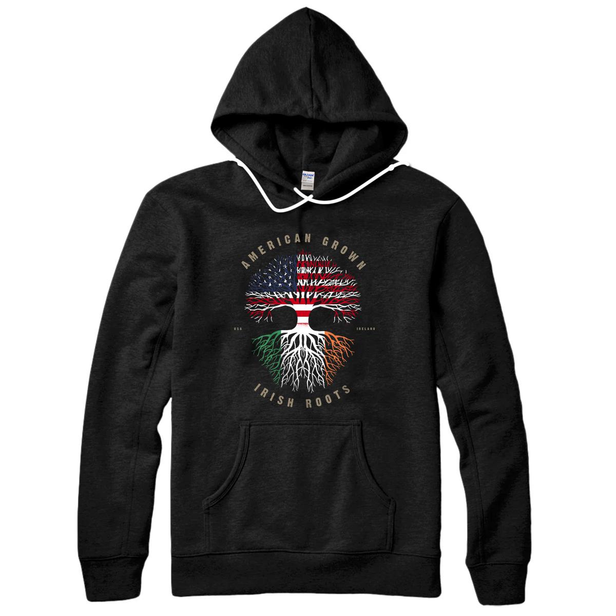 American Grown Irish Heart Love Ireland Flag Pullover Hoodie