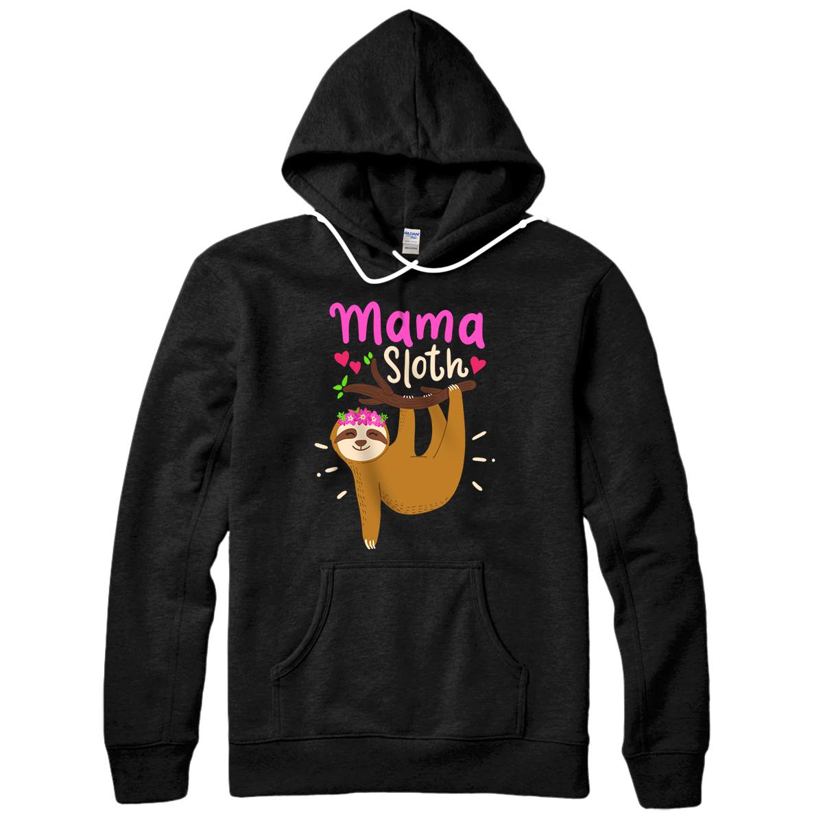 Mama Sloth Lazy Spirit Animal Mom Family Matching Costume Pullover Hoodie