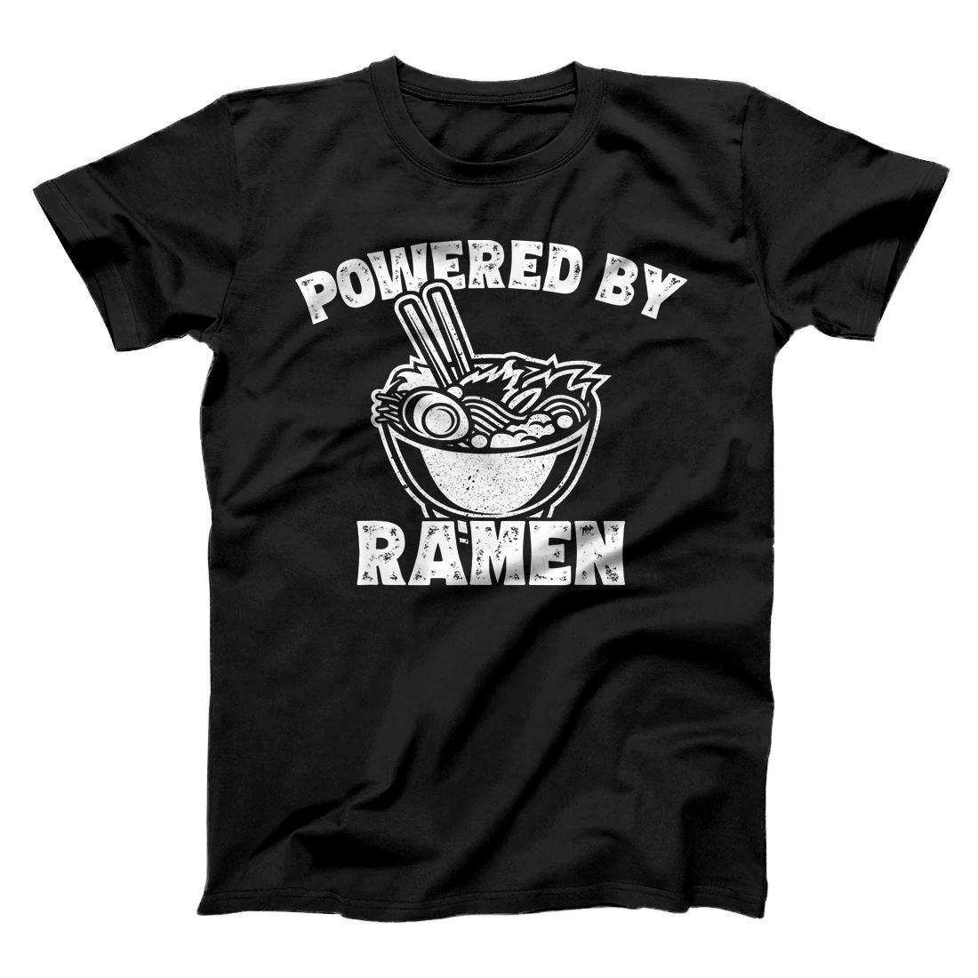 Personalized Powered By Ramen Japanese Noodle Lovers Ramen Themed Gift T-Shirt