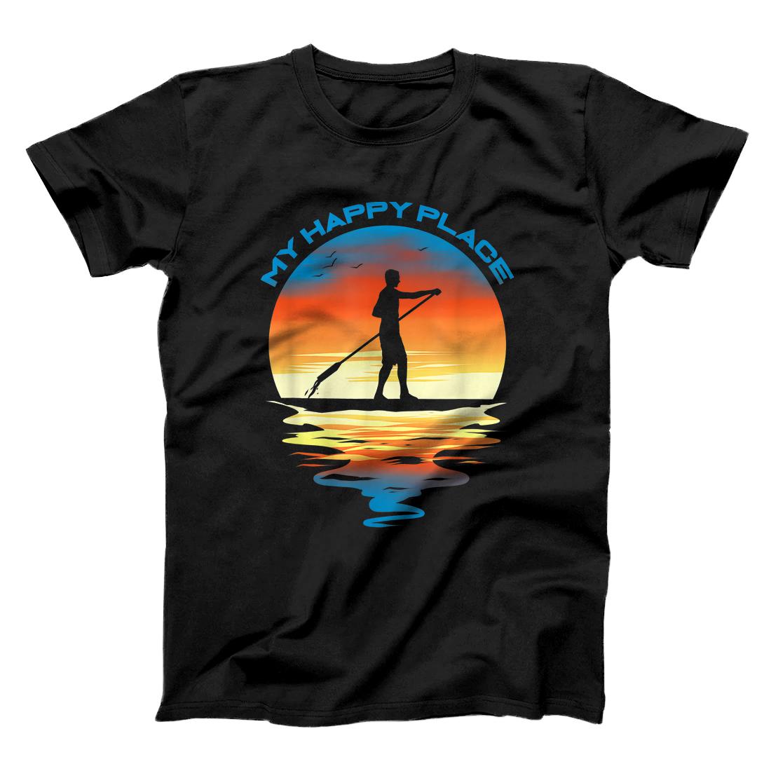 Personalized Stand Up Paddle Board Paddling Sunset SUP Paddleboard T-Shirt