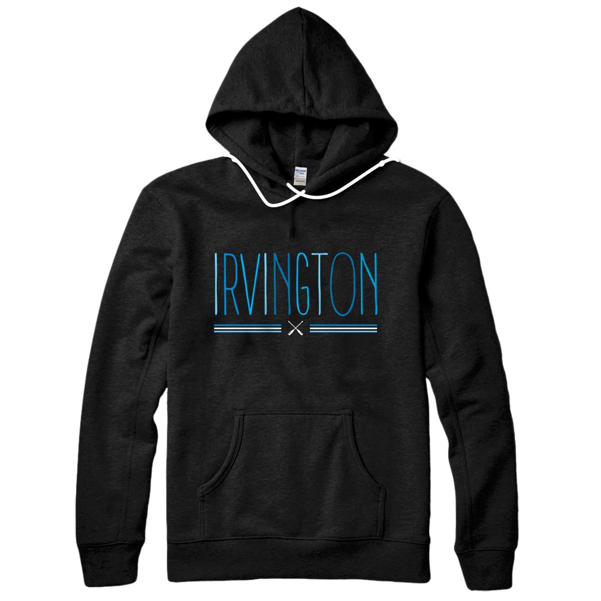 Irvington Westchester New York Oars Blue Lettering Pullover Hoodie