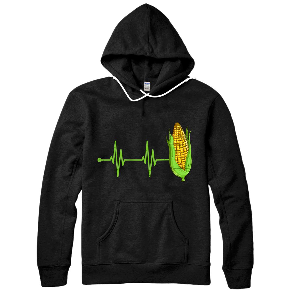 Countryside Farming Corn Heartbeat Gift Patriotic Farmer Pullover Hoodie