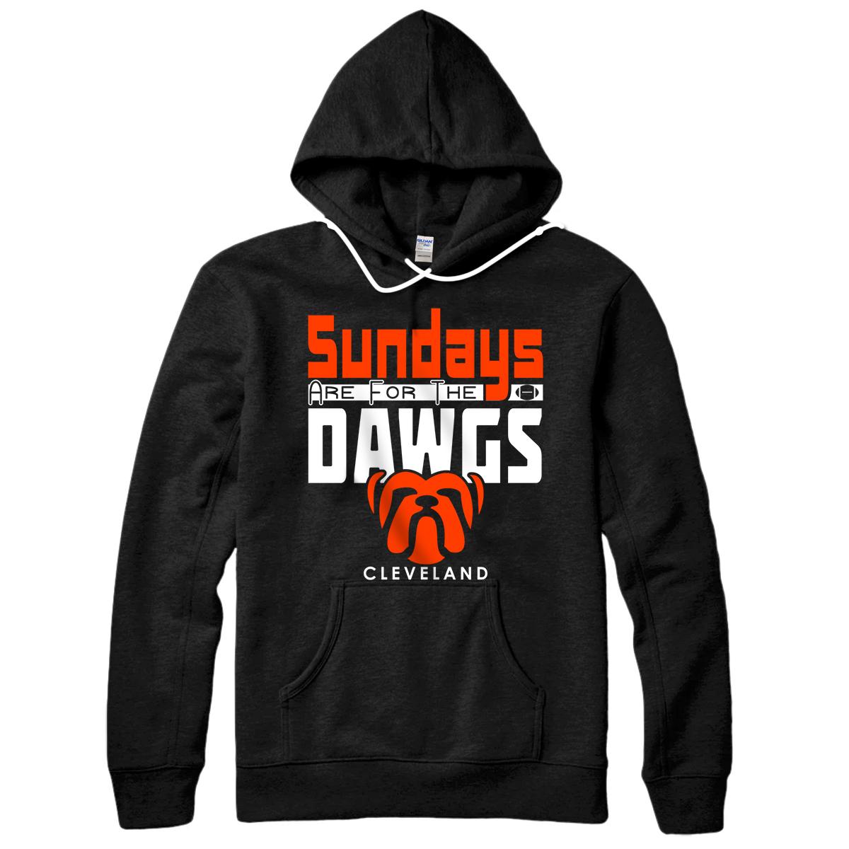 Personalized Cleveland Sundays Are For The Dawgs Varsity Retro Football Sweatshirt