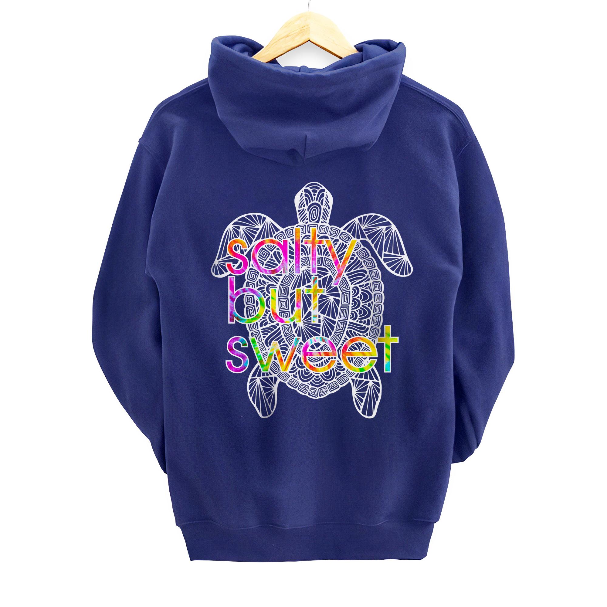 Salty Sweet Sea Turtle Attitude Tie Dye Southern Prep Gear Pullover Hoodie