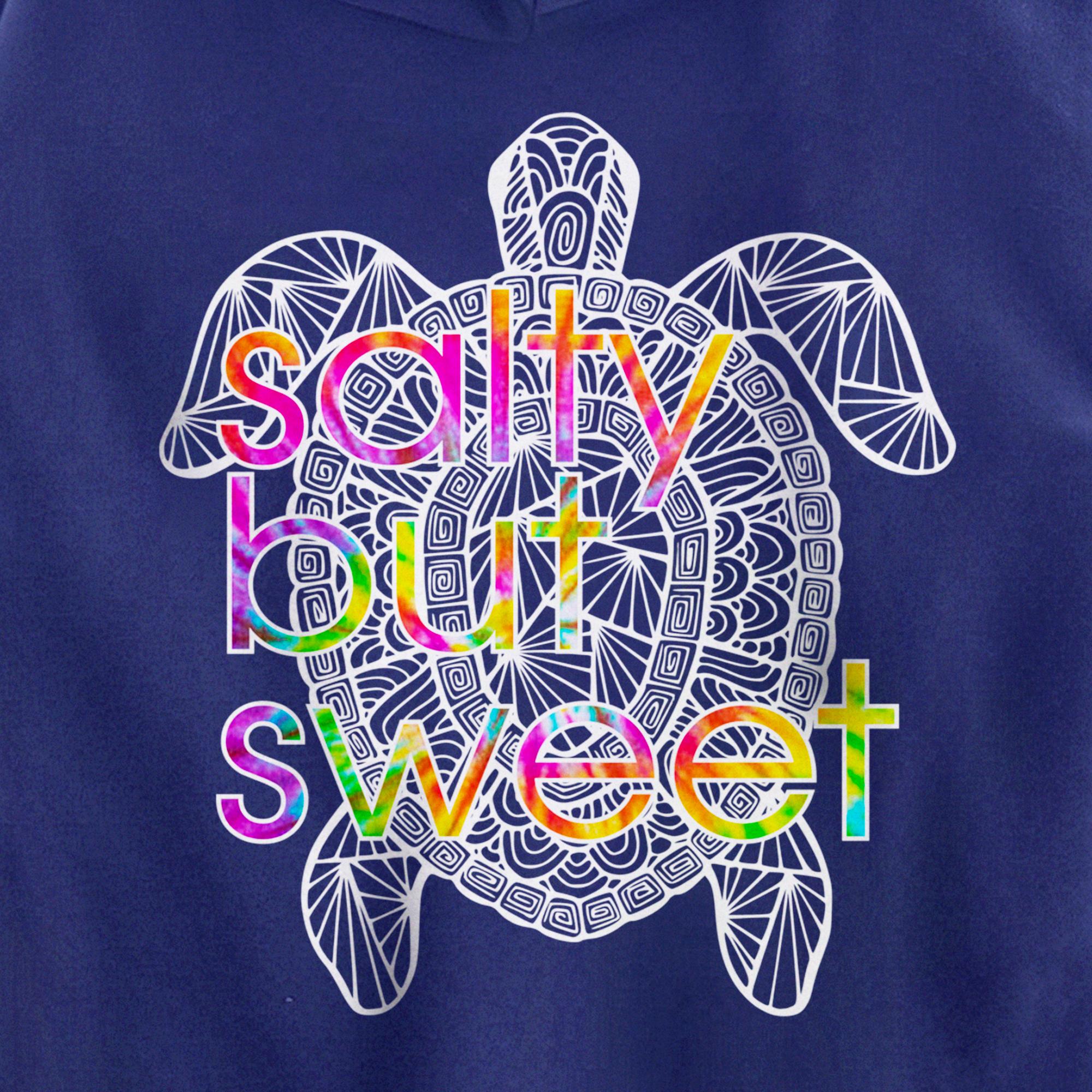 Salty Sweet Sea Turtle Attitude Tie Dye Southern Prep Gear Pullover Hoodie