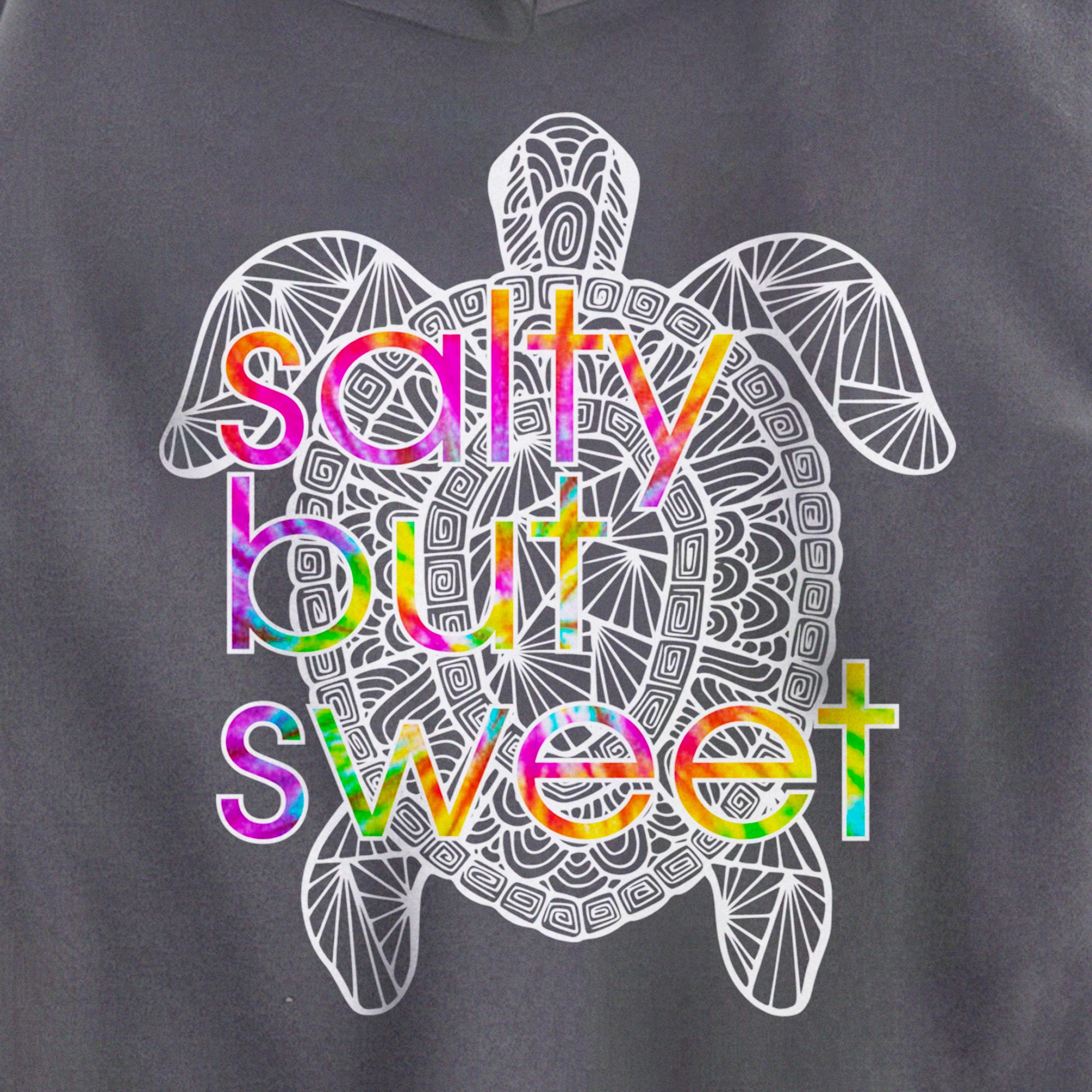 Salty Sweet Sea Turtle Attitude Tie Dye Southern Prep Gear Pullover Hoodie
