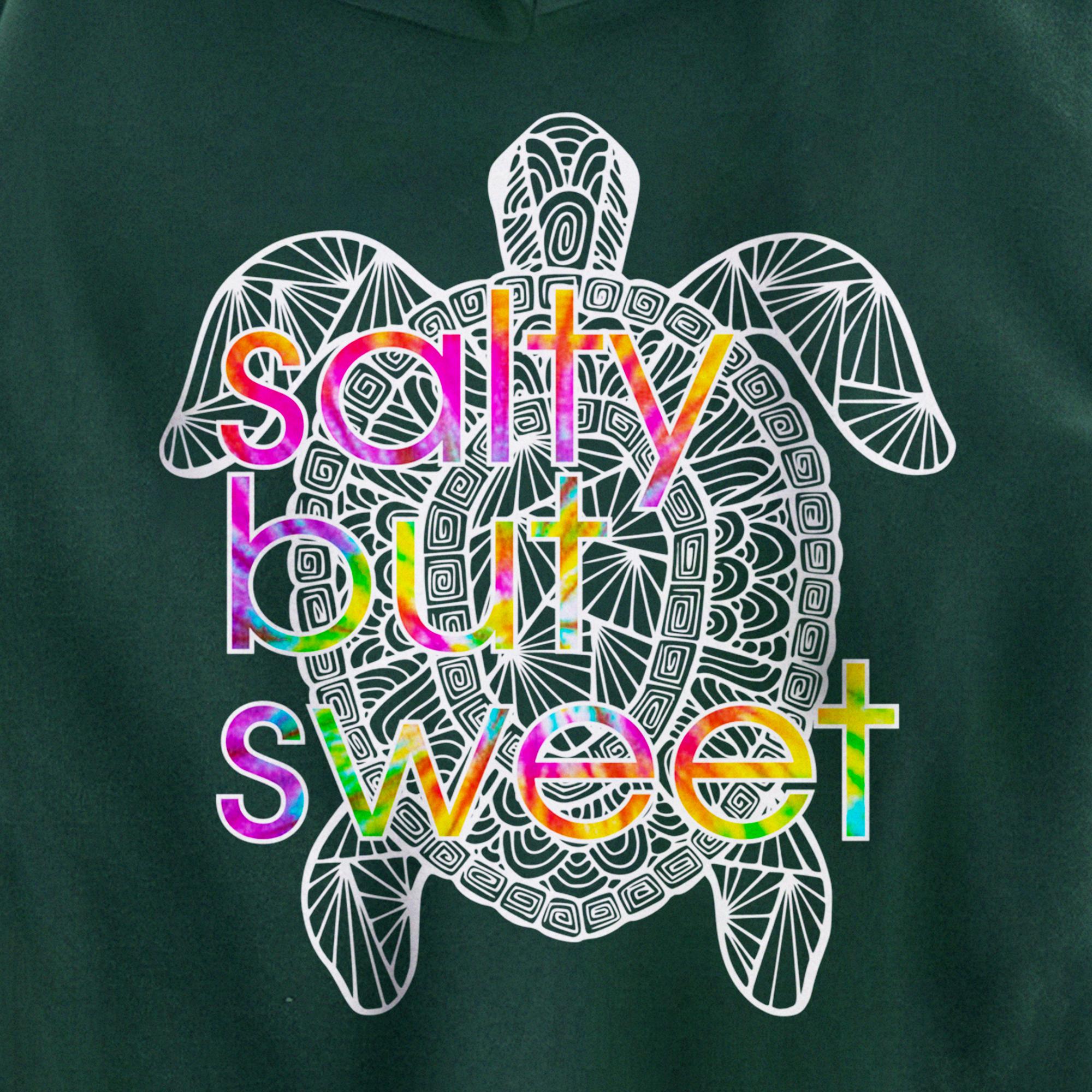 Salty Sweet Sea Turtle Attitude Tie Dye Southern Prep Gear Pullover Hoodie