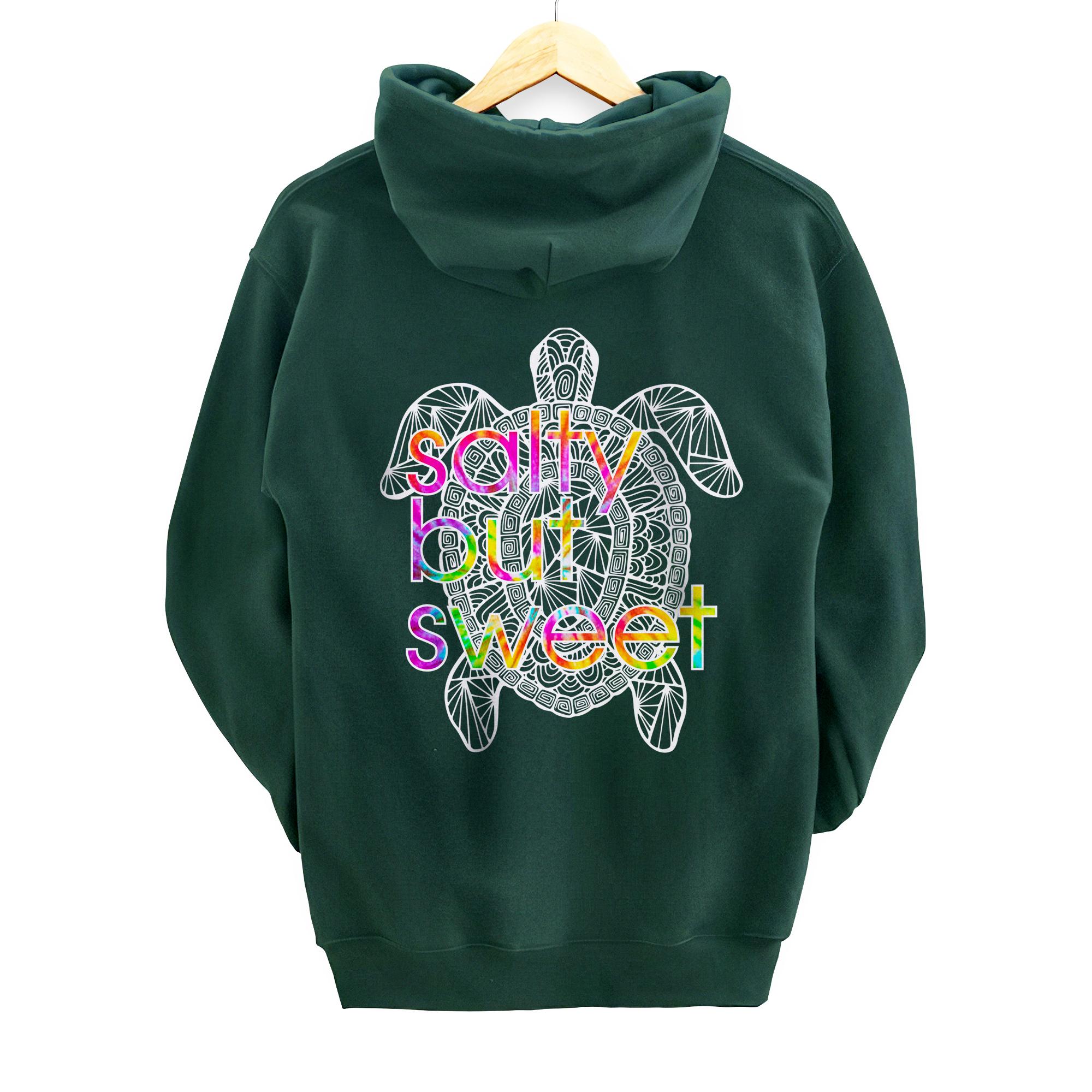Salty Sweet Sea Turtle Attitude Tie Dye Southern Prep Gear Pullover Hoodie