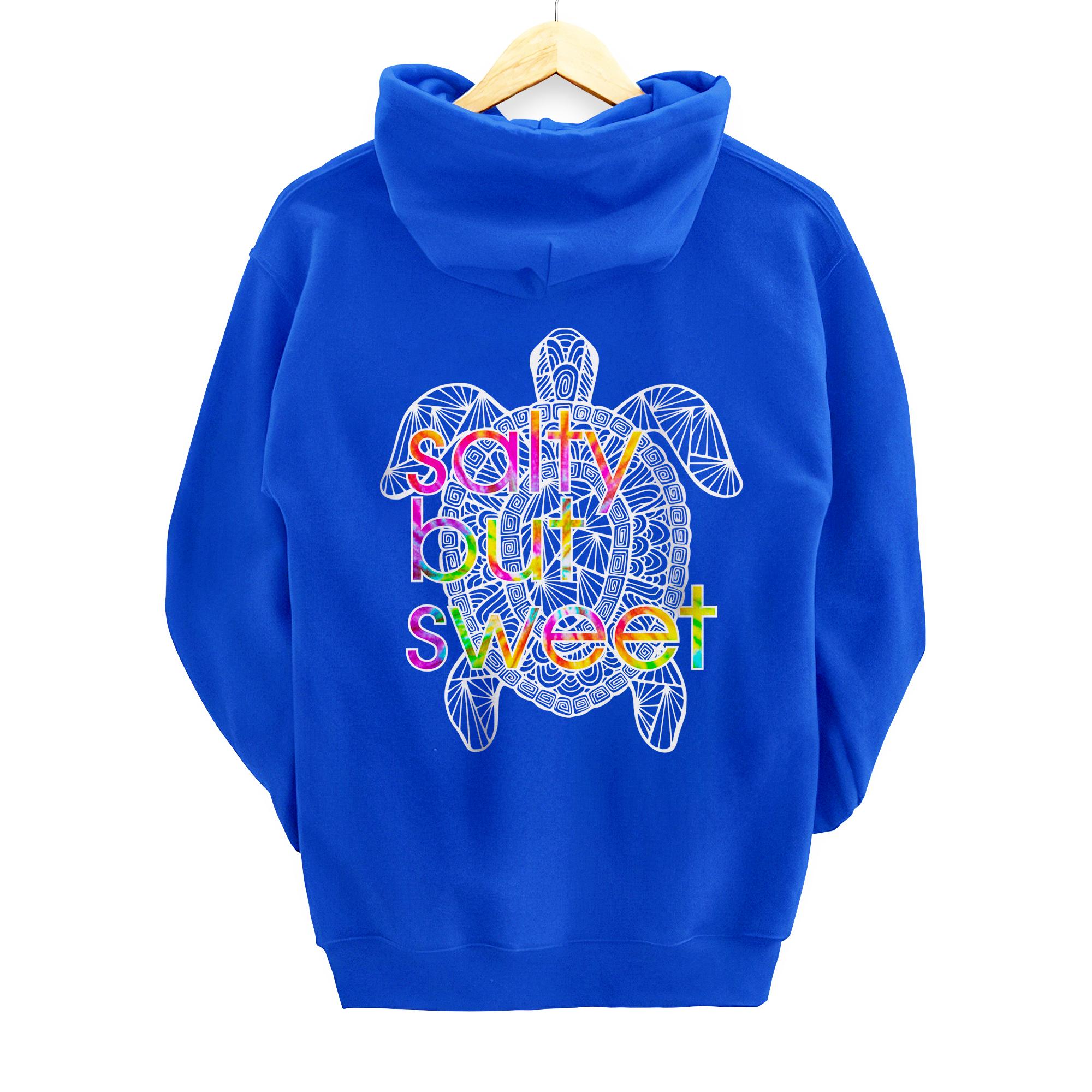 Salty Sweet Sea Turtle Attitude Tie Dye Southern Prep Gear Pullover Hoodie