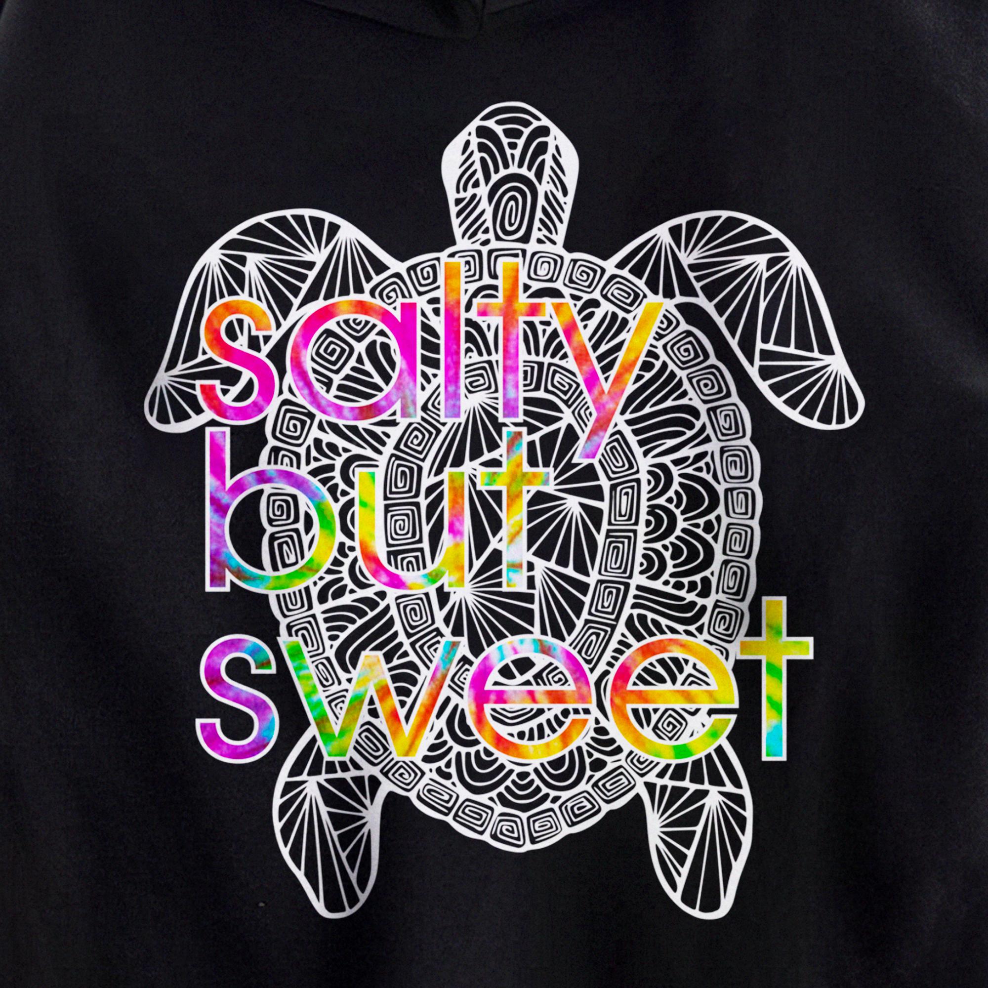 Salty Sweet Sea Turtle Attitude Tie Dye Southern Prep Gear Pullover Hoodie