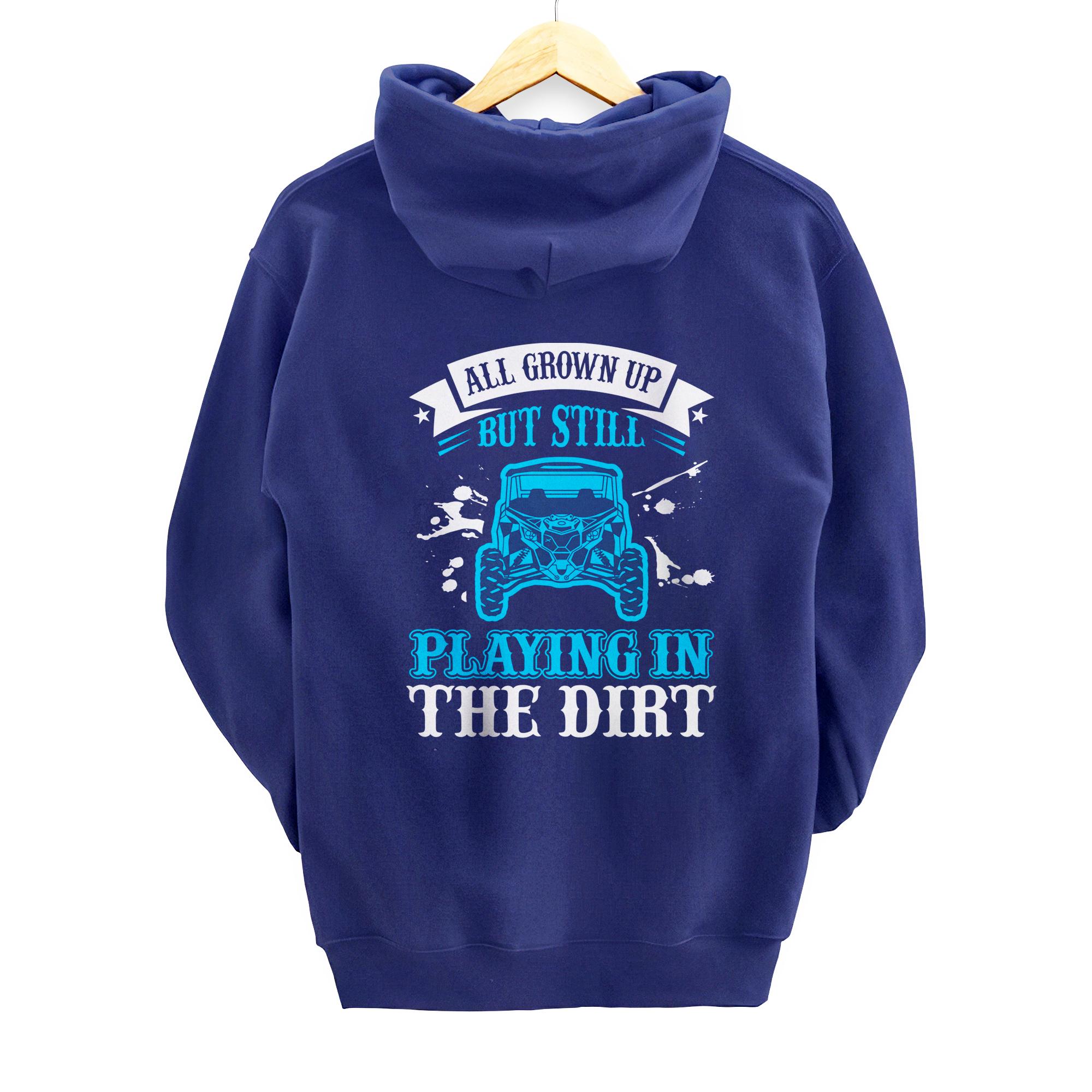 Playing in the dirt-blue sxs utv Pullover Hoodie