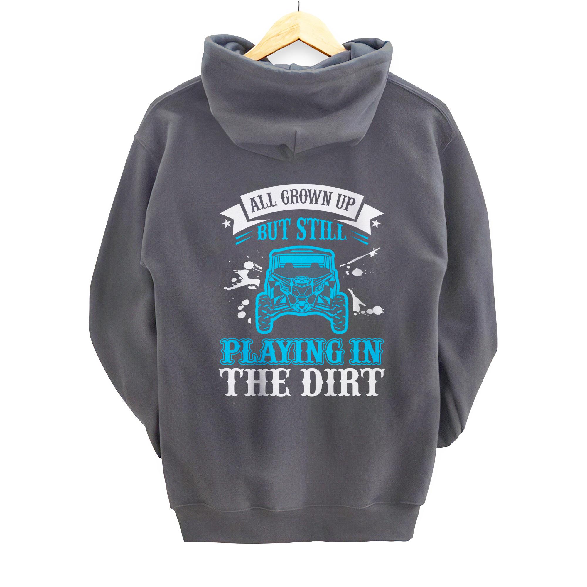 Playing in the dirt-blue sxs utv Pullover Hoodie