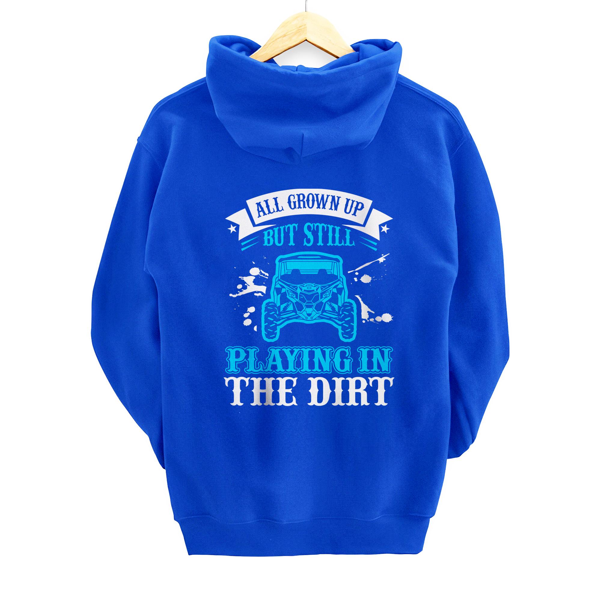 Playing in the dirt-blue sxs utv Pullover Hoodie