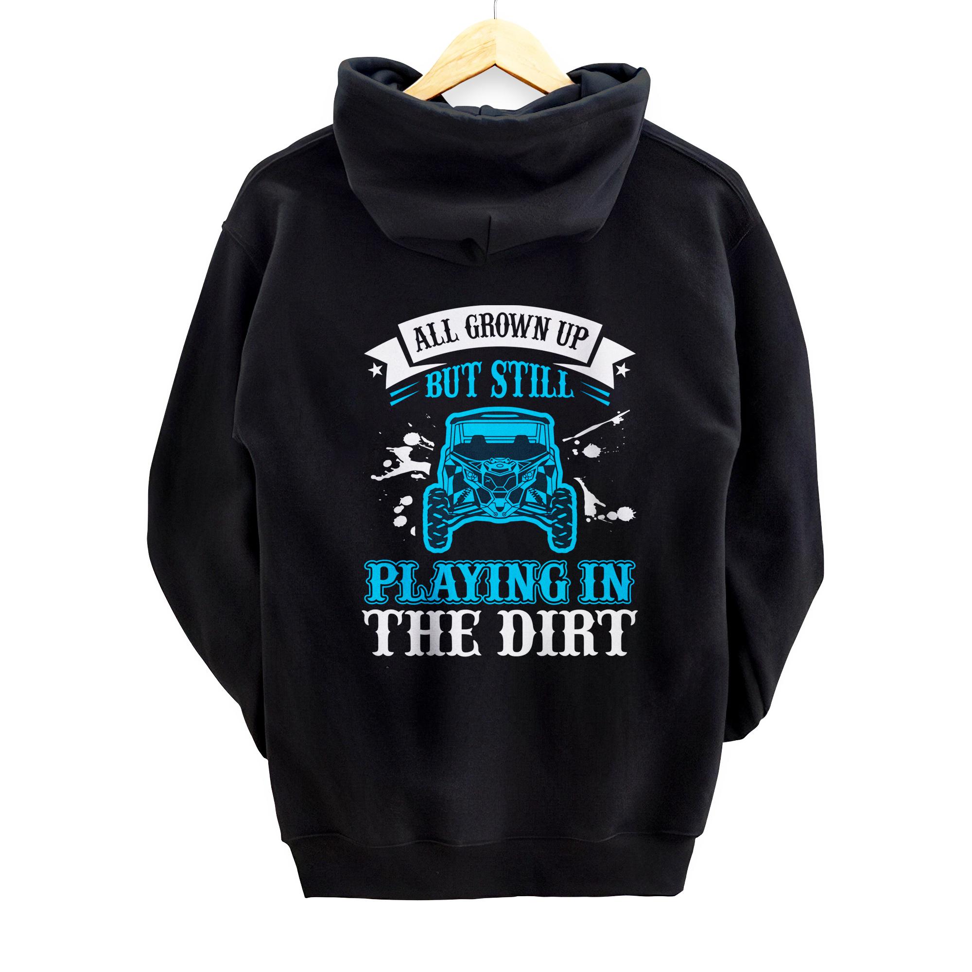 Playing in the dirt-blue sxs utv Pullover Hoodie