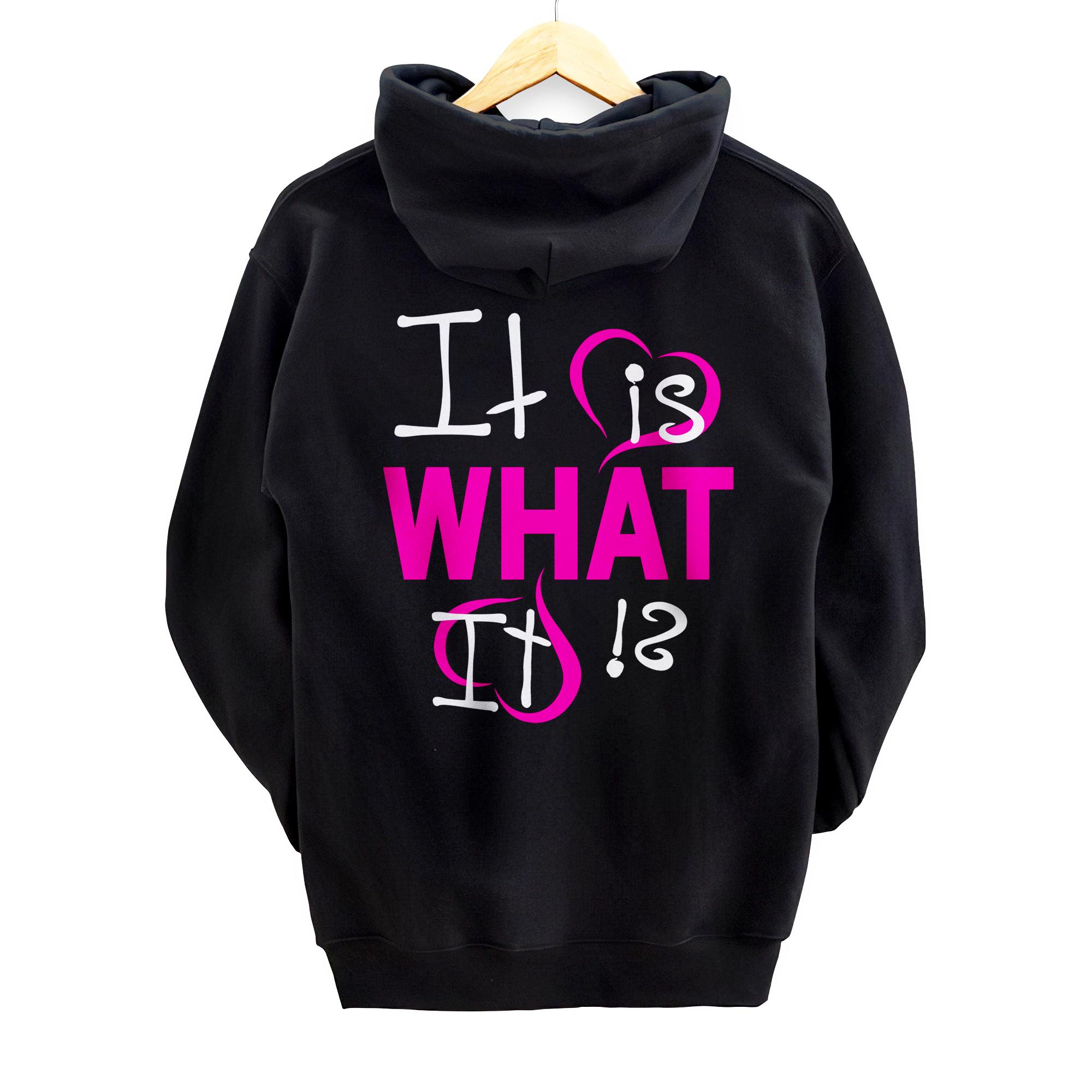 Casual Tee It is What It is Funny Graphic Top Back Print Pullover Hoodie