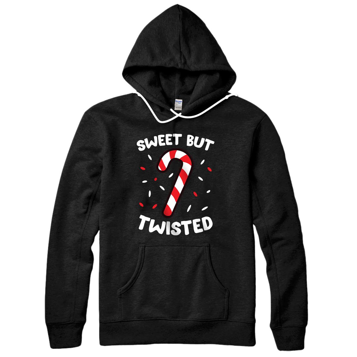 Christmas Candy Cane Sweet But Twisted Funny Christmas Xmas Pullover Hoodie