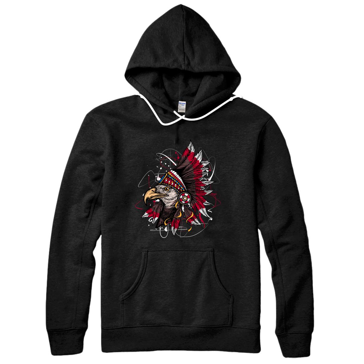 Personalized Native American Gift Indian Eagle Pullover Hoodie