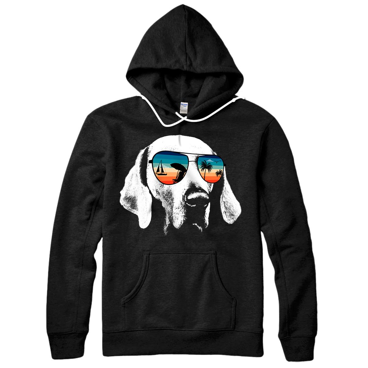 Personalized WEIMERANER LABRADOR With Glasses Sunglasses Retro Style Pullover Hoodie