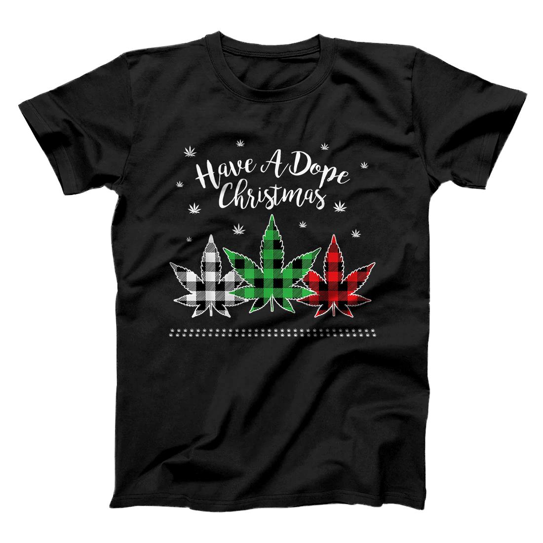 Christmas Weed Meme - Buffalo Plaid - Stoner Christmas T-Shirt