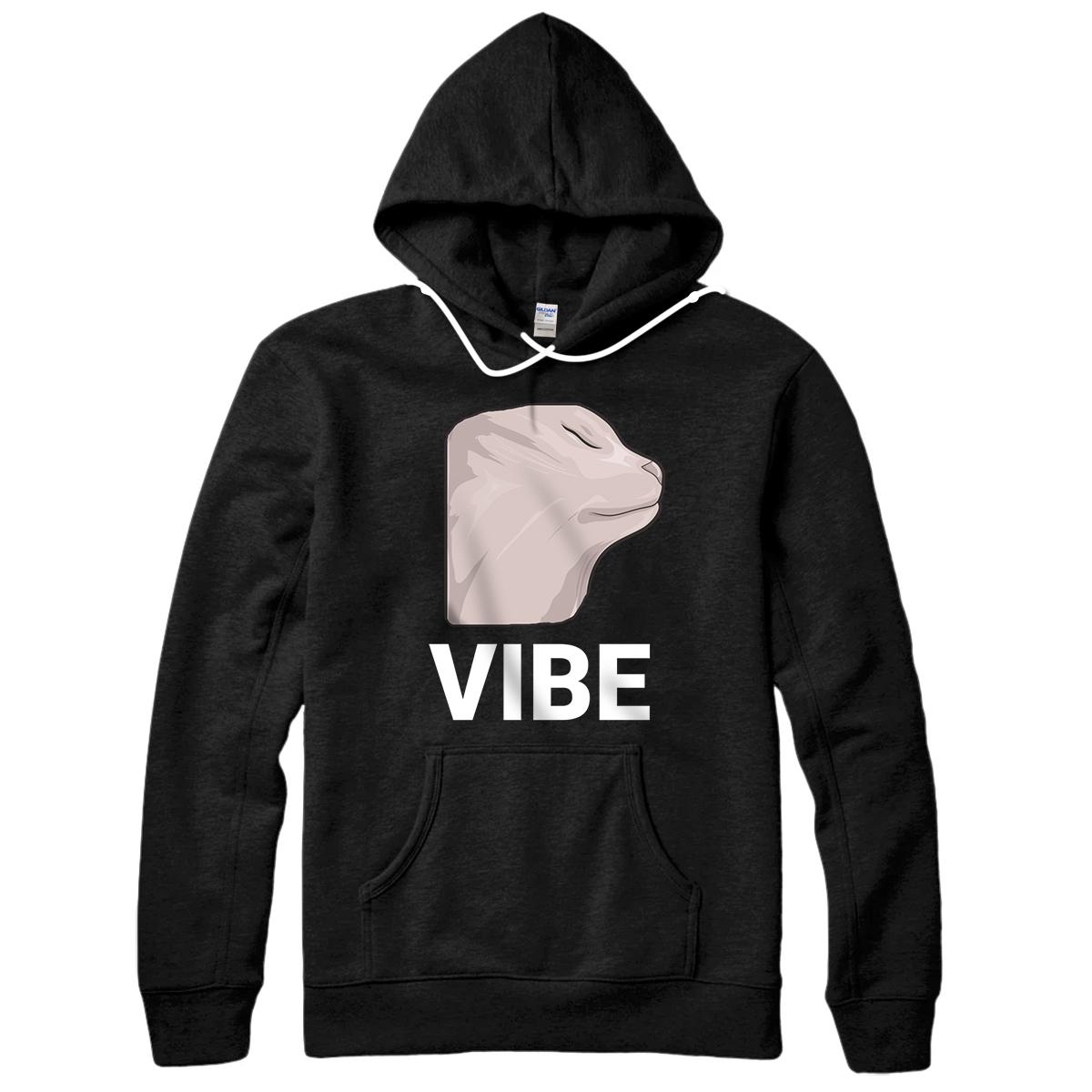 Personalized Vibing Cat Dank Meme Funny Cat Meme Pullover Hoodie