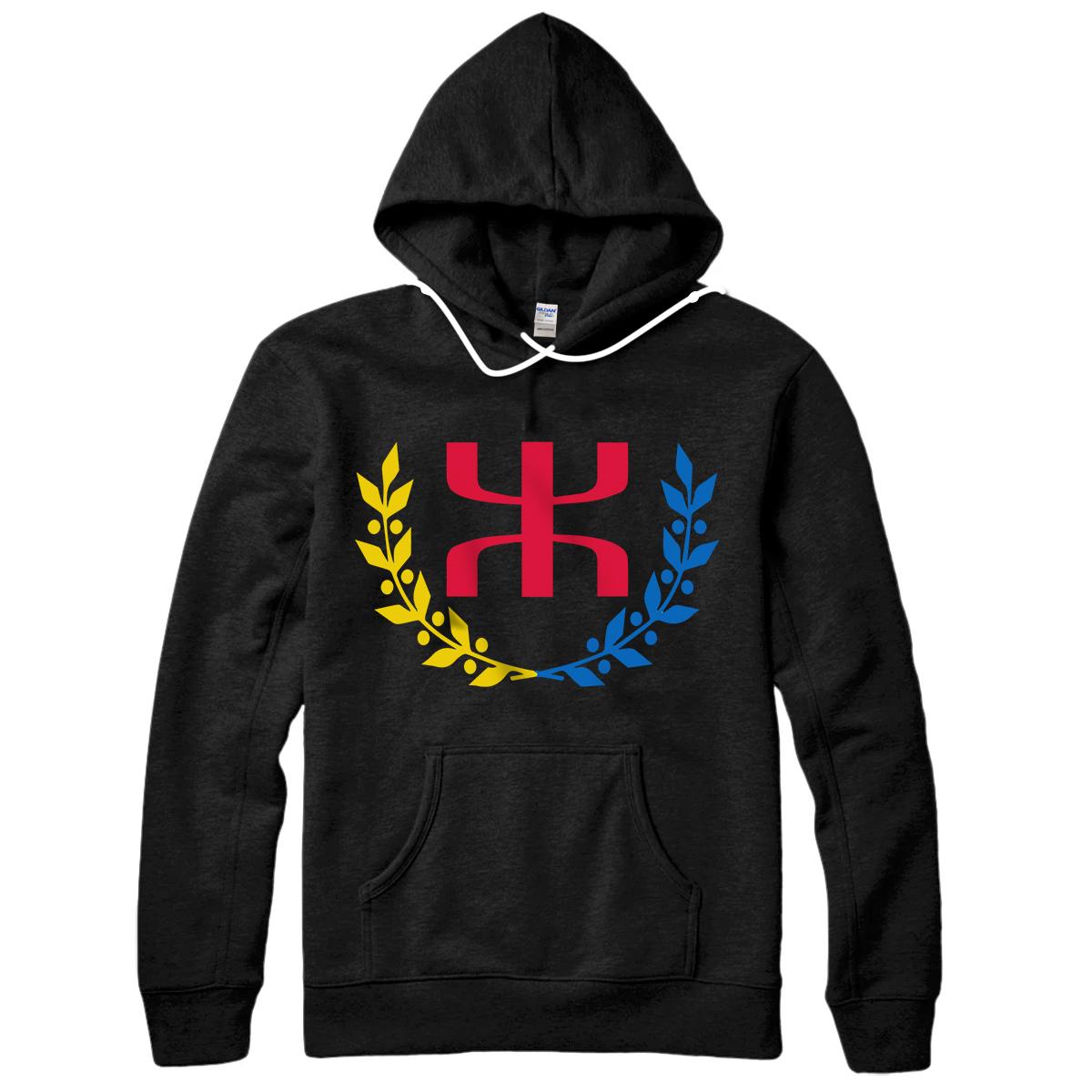 Personalized Amazigh Kabyle Flag Pullover Hoodie