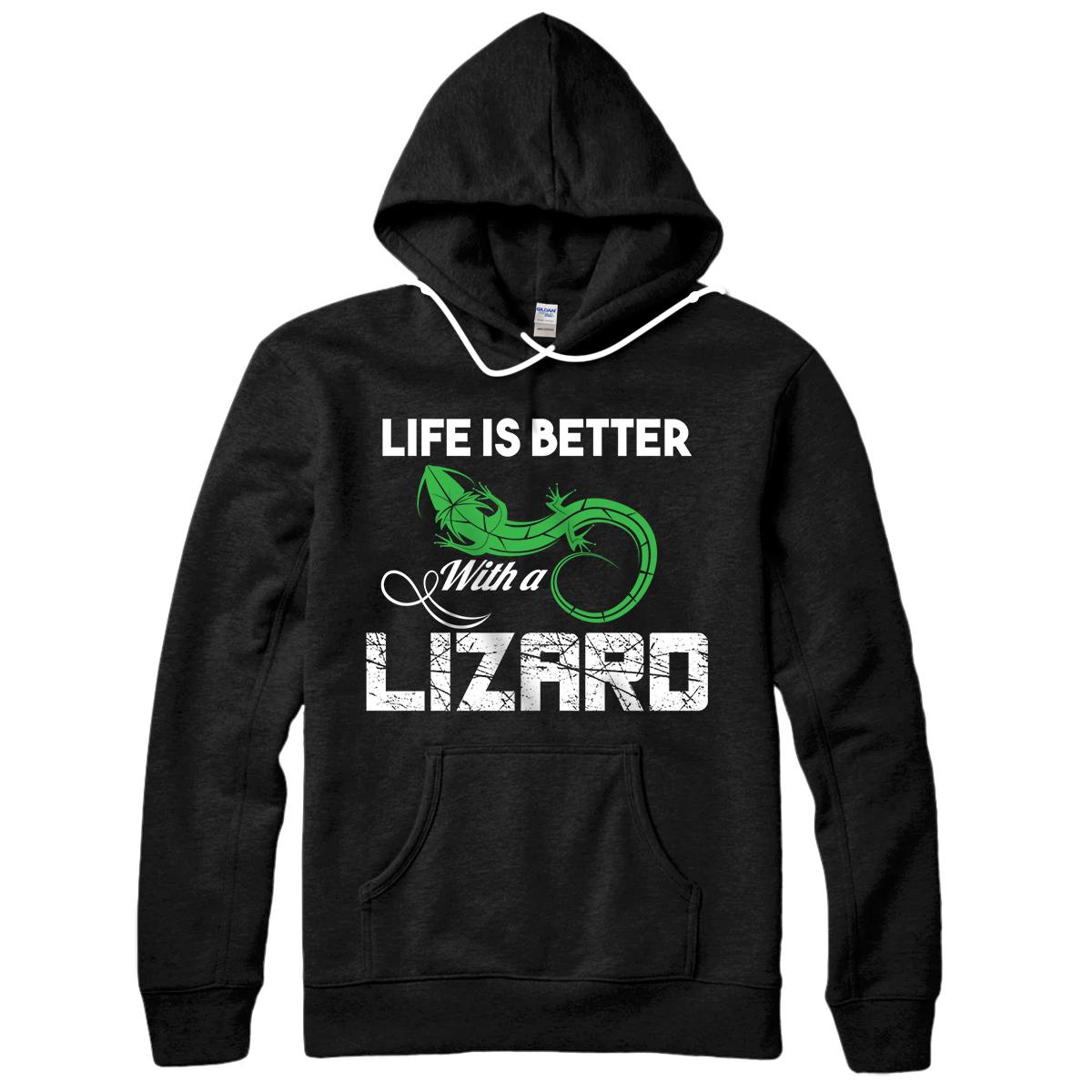 Personalized Life is Better With Lizard Women Funny Reptile Lover Gift Pullover Hoodie