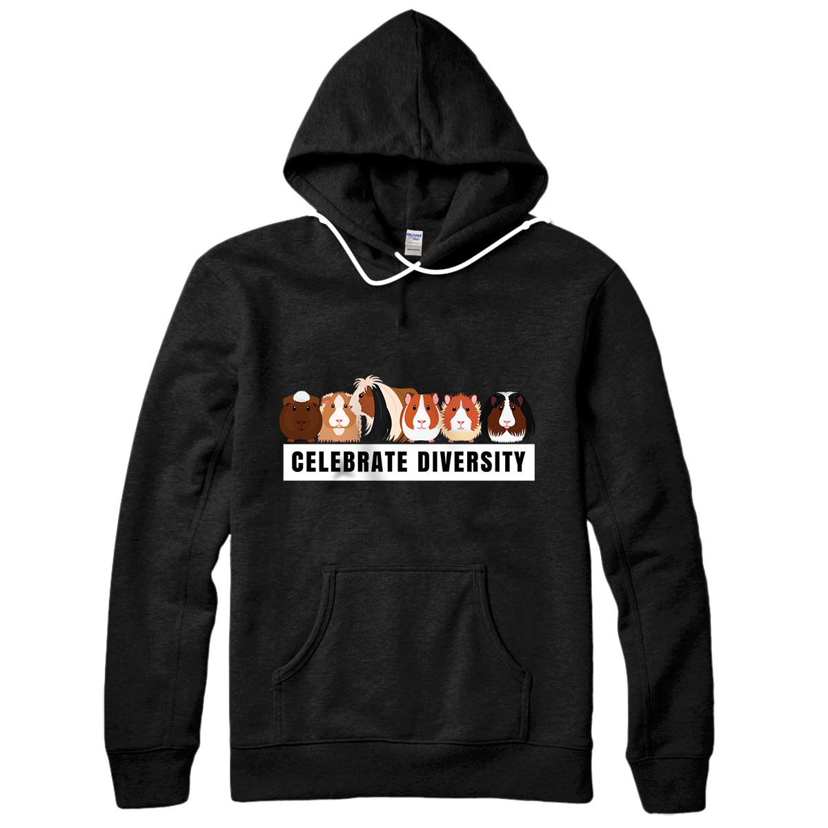 Gift for Guinea Pig Lovers | Celebrate Diversity Cavy Cuy Pullover Hoodie