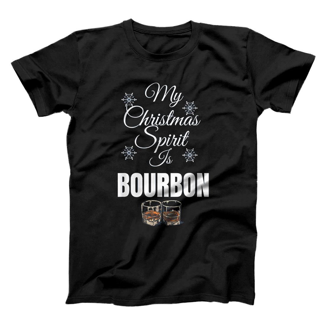 My Christmas Spirit is Bourbon Shirt Christmas Drinking Gift T-Shirt