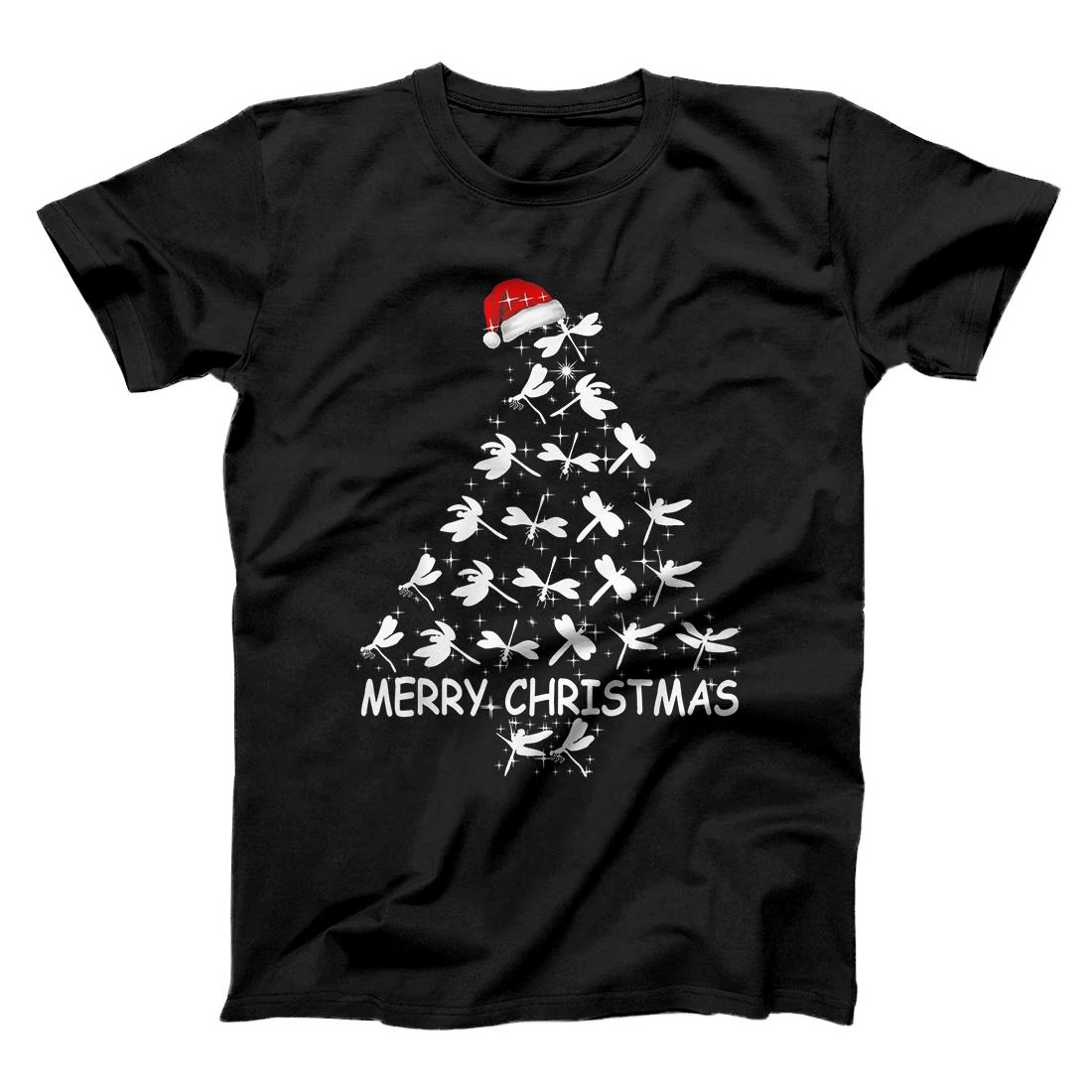 Merry Christmas Christmas Tree Funny Dragonfly Xmas Gift T-Shirt