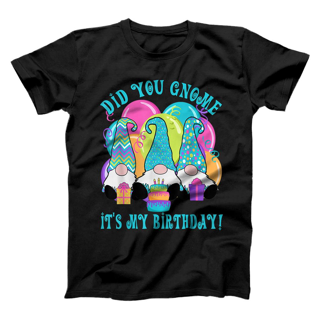 3 Birthday Gnomes Did you Gnome it's my Birthday Balloons T-Shirt