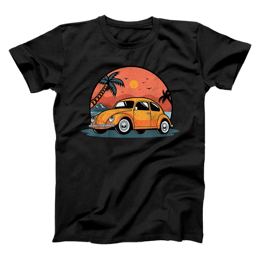 Cute Beach Retro Sun Tuning Bug Car Enthusiast Sunset T-Shirt