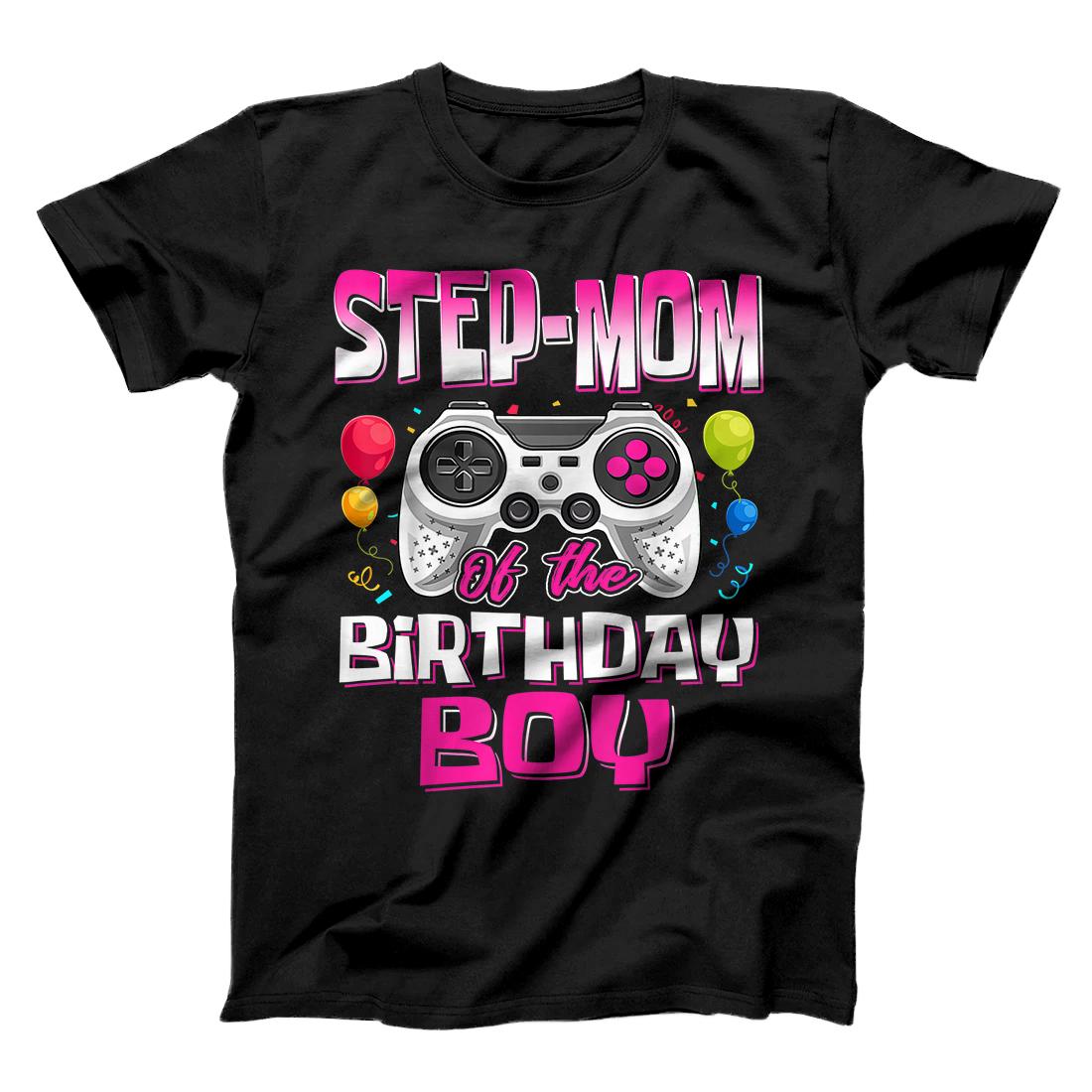 Step-Mom Of The Birthday Boy Matching Video Gamer Birthday T-Shirt