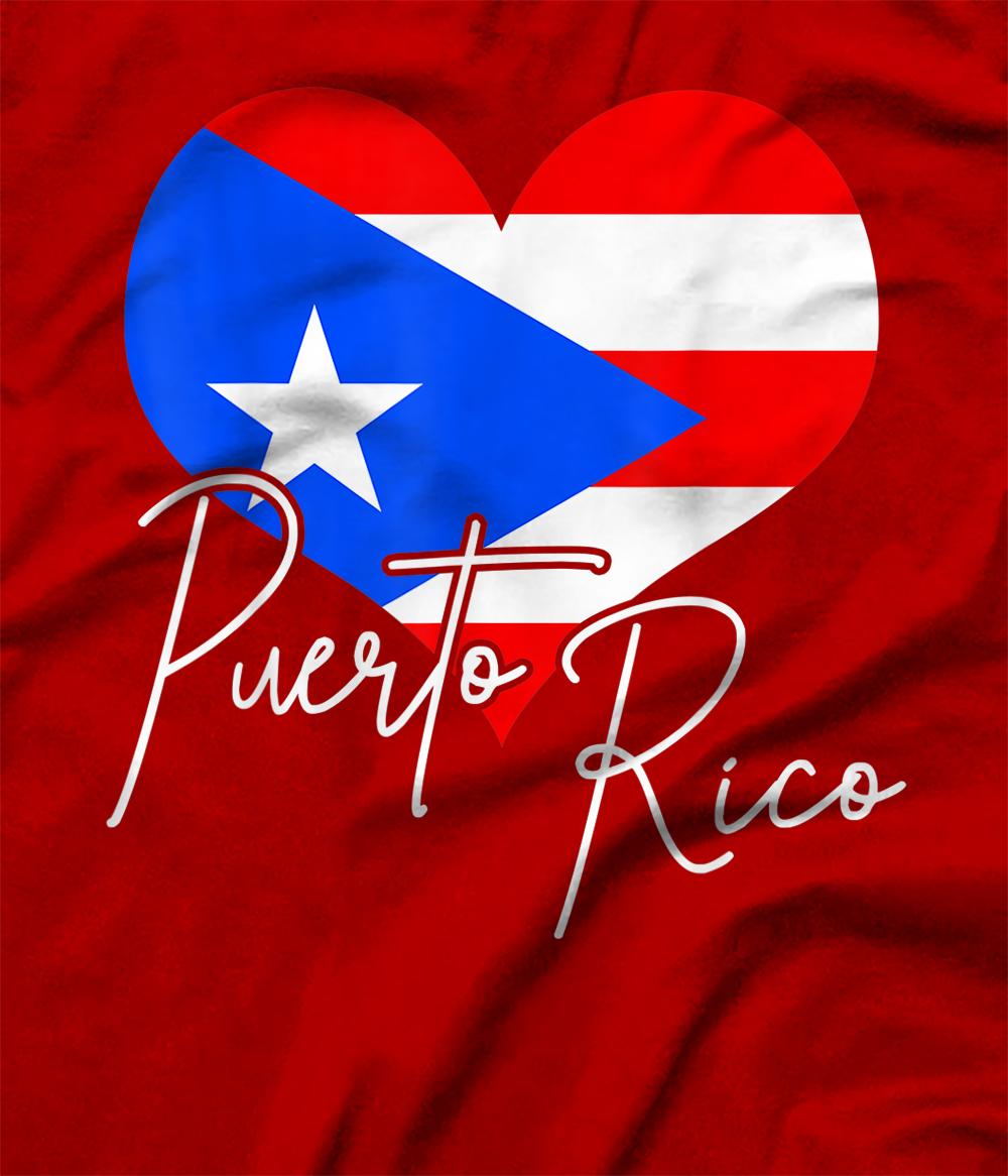 Puerto Rico Flag Heart Proud Puerto Rican Pride Gift T Shirt All Print Az