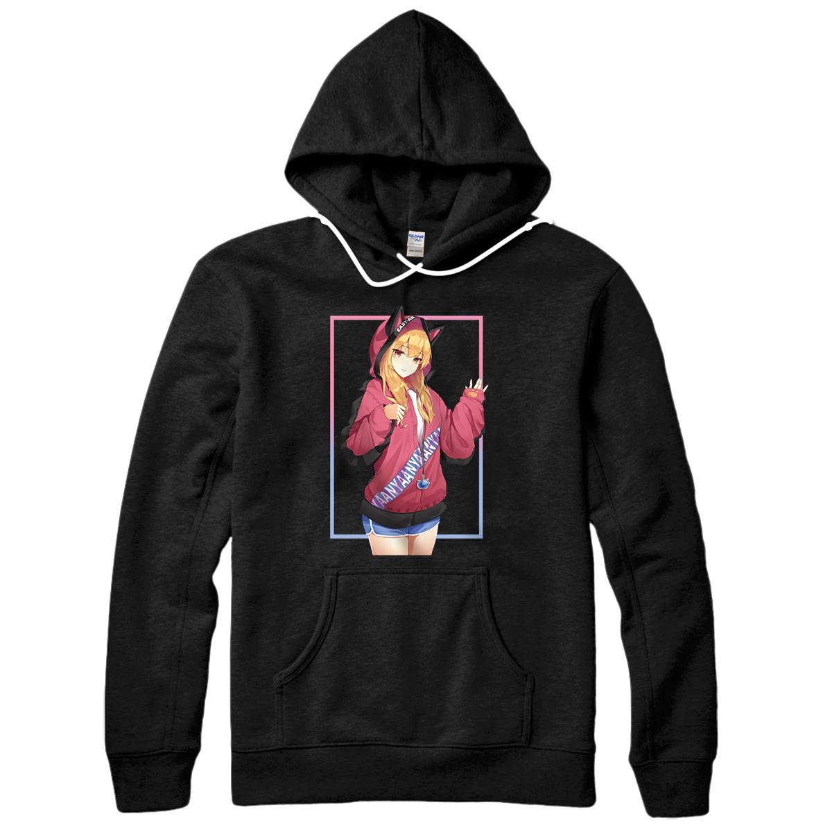 Personalized Kawaii Anime Neko Catgirl | Aesthetic Waifu Anime Girl Pullover Hoodie