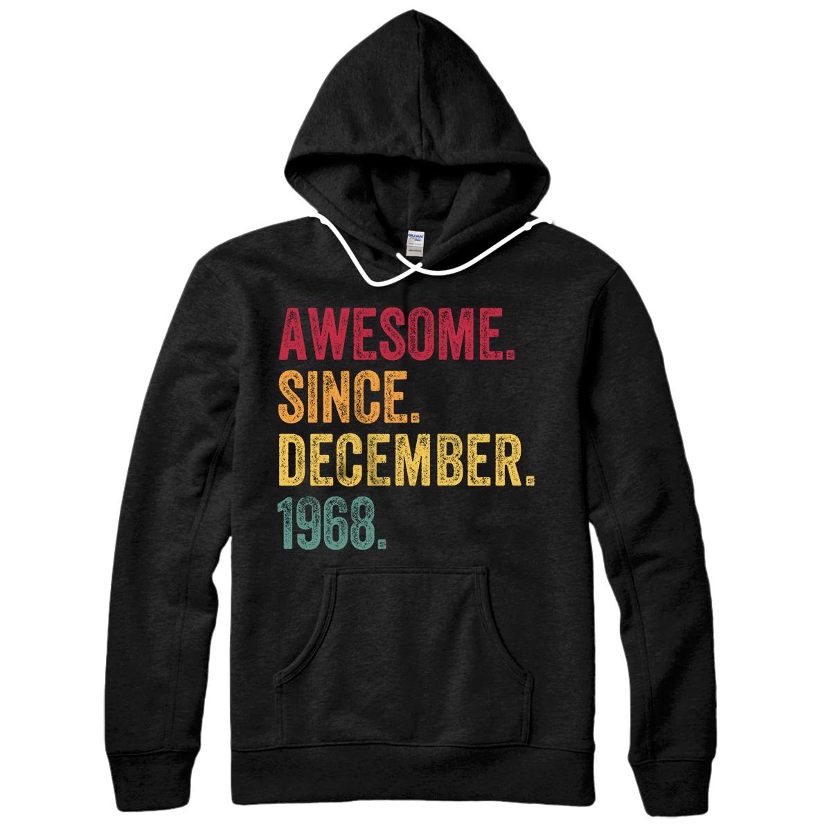 Personalized Awesome Since December 1968 52nd Birthday Gift Retro Vintage Pullover Hoodie