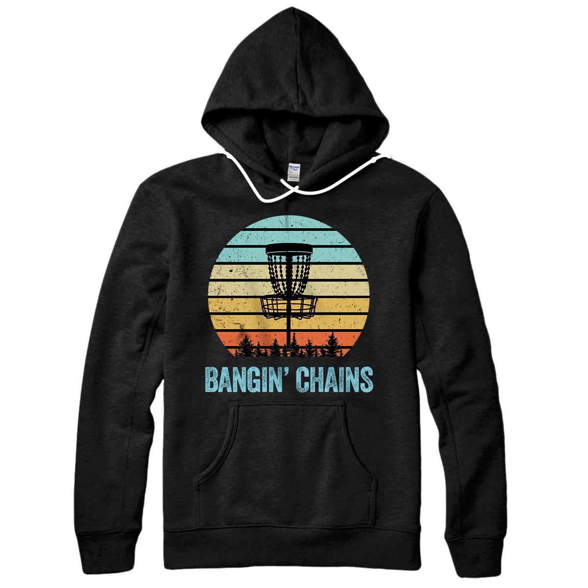 Personalized Disc Golf Shirt Funny Banging Chains Retro Disc Golf Gift Pullover Hoodie