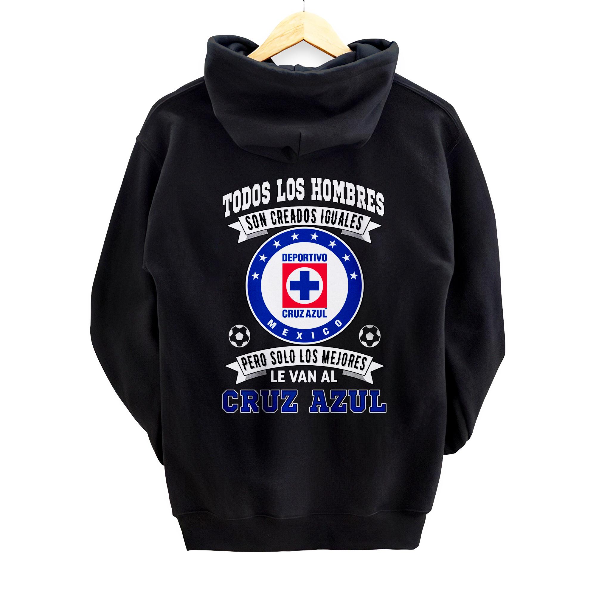 Personalized Maquina Celeste del Cruz Azul Los Mejores le van a Cruz Azul Back Print Pullover Hoodie