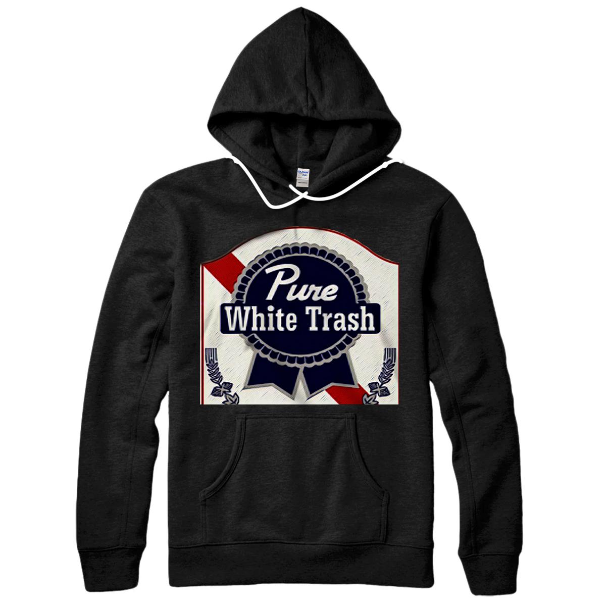 Personalized Pure White Trash Pullover Hoodie