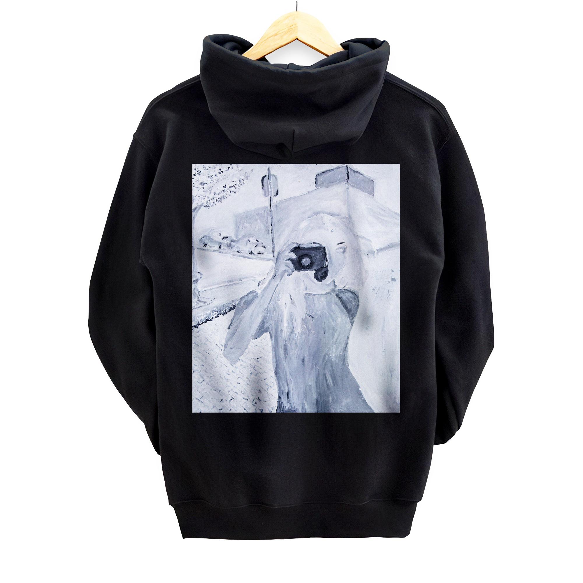 Personalized Painting of Artistic Photographer Back Print Pullover Hoodie
