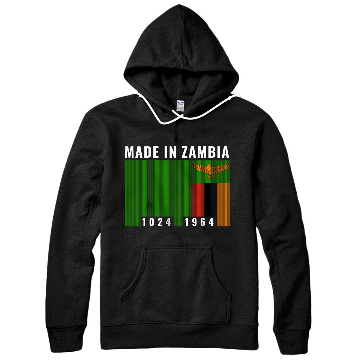 Personalized Zambia Heritage Zambian Roots Barcode Pullover Hoodie