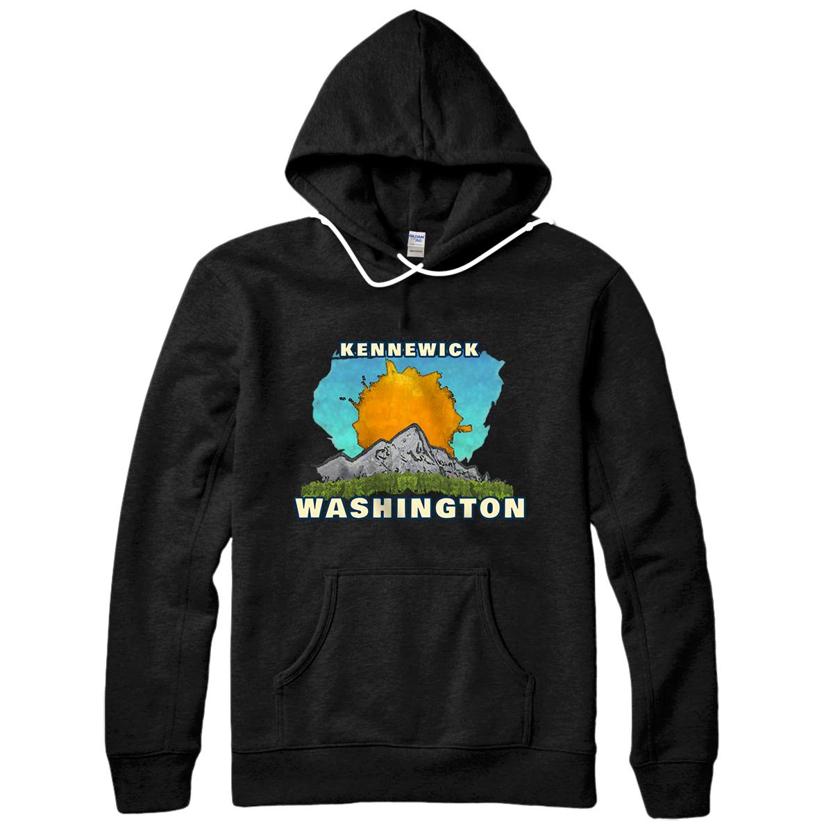 Personalized Kennewick Washington Mountain Sun Scenery Pullover Hoodie